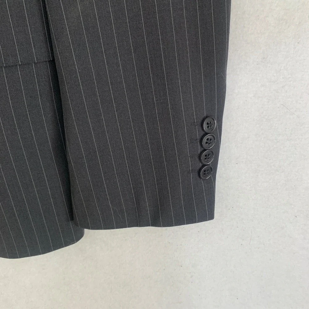 Armani Collezioni Suit Men 40R Grey Pinstripe Wool Blend Two Button Jacket - Picture 6 of 13